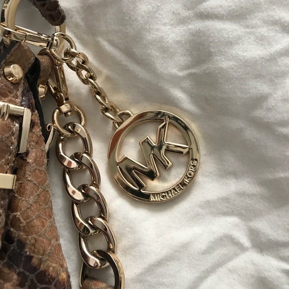 Michael Kors snakeskin hobo bag brown - Picture 3 of 8